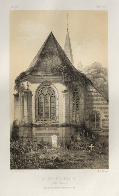 Kerk van Tilleul (Seine inférieure) door Victor Petit