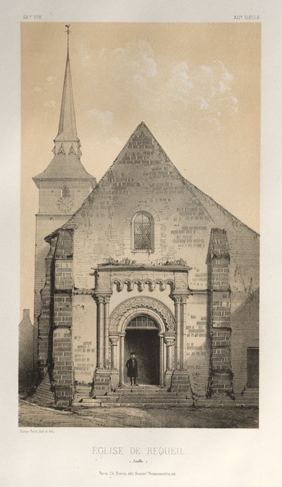 Kerk van Requeil (Sarthe) door Victor Petit
