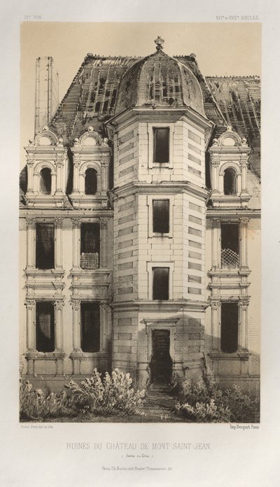 Ruïnes van Château de Mont-Saint-Jean (Saône et Loire) door Victor Petit