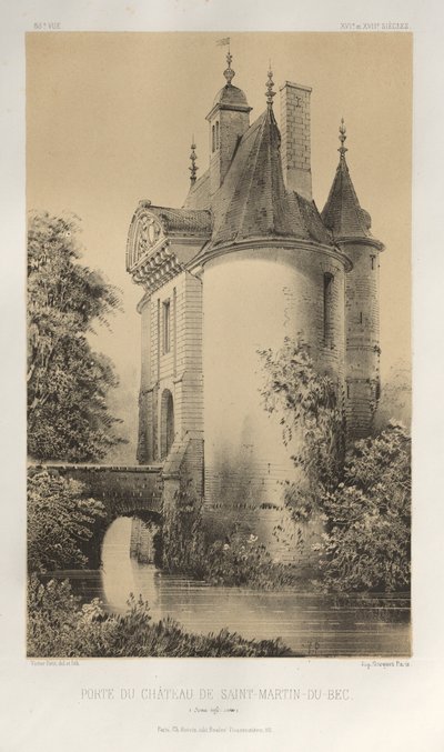 Porte du Château de Saint-Martin-Du-Bec (Seine Inférieure) door Victor Petit