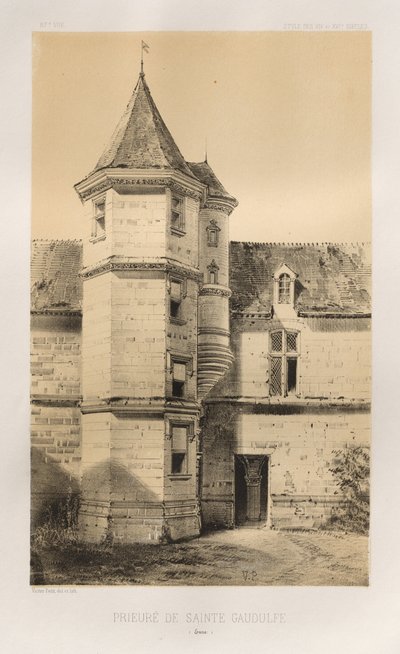 Prieuré de Sainte Gaudulfe (Eure) door Victor Petit