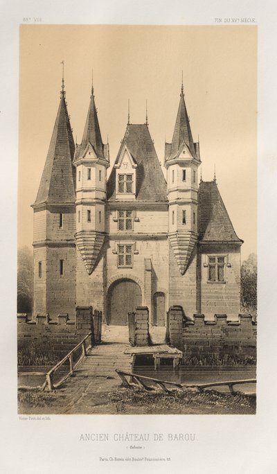 Ancien Château de Barou (Calvados) door Victor Petit