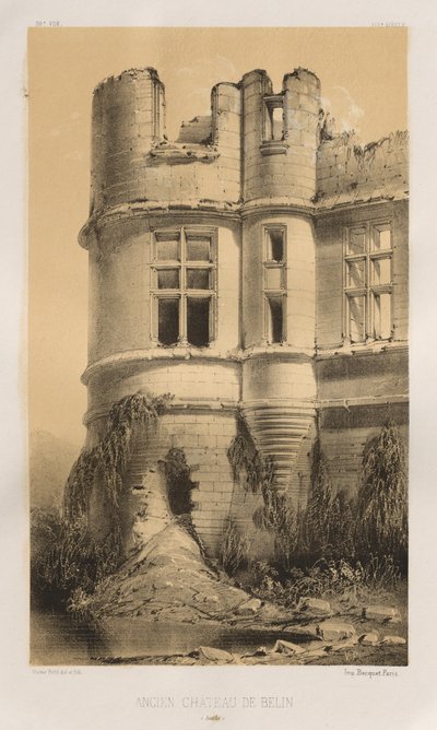 Ancien Château de Belin (Sarthe) door Victor Petit