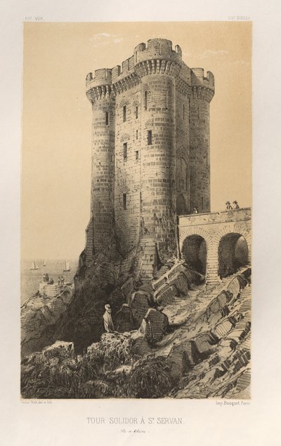 Pittoreske Architectuur of Monumenten van de 15e en 16e Eeuw: Kastelen van Frankrijk uit de 15e en 16e Eeuw: Pl.13, Solidor Toren in St. Servan (Ille-et-Vilaine) door Victor Petit