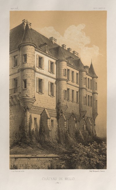 Château de Mello (Oise) door Victor Petit