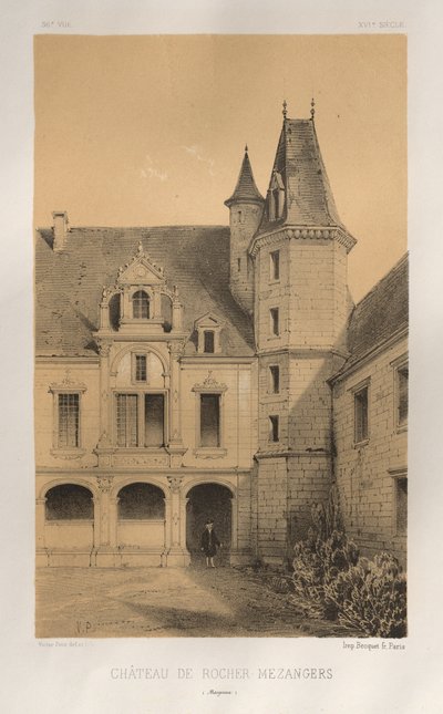 Château de Rocher Mezangers (Mayenne) door Victor Petit