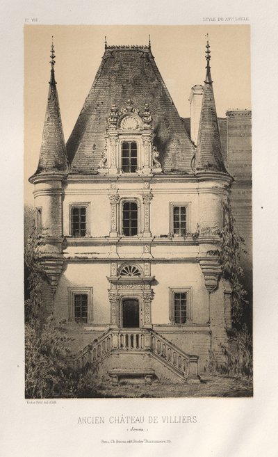 Oud kasteel van Villiers (Somme) door Victor Petit