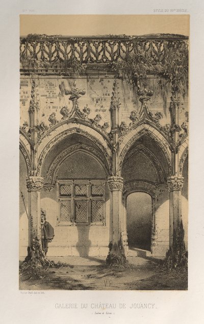 Galerij van Château de Jouancy (Saone et Loire) door Victor Petit