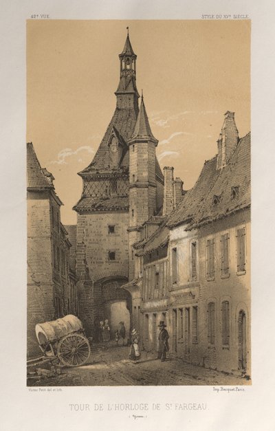 Klokkentoren van St. Fargeau (Yonne) door Victor Petit