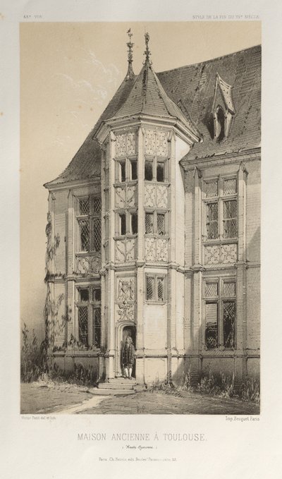 Oud huis in Toulouse (Haute-Garonne) door Victor Petit