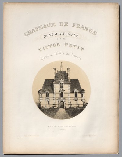 Frontispice, Porte du Château de St Manvieux Calvados, 1860 door Victor Petit