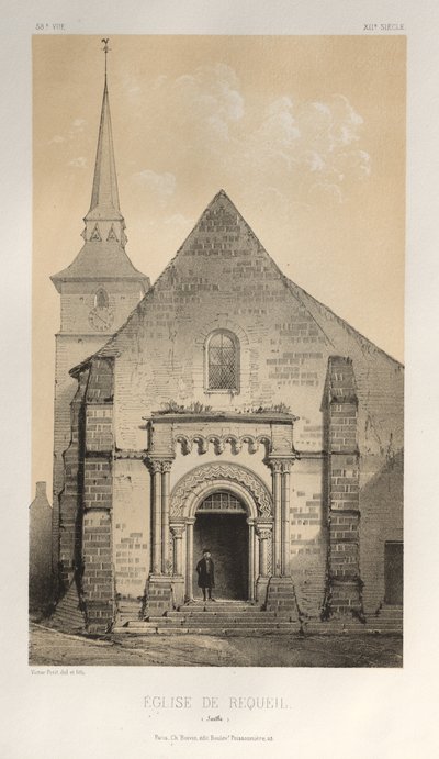 ...Pl. 58, Église De Requeil Sarthe, 1860 door Victor Petit