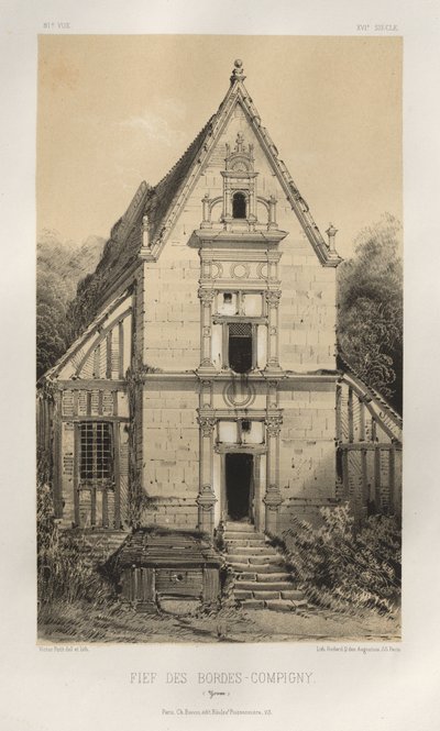 ...Pl. 81, FIEf Des Bordes-Compigny Yonne, 1860 door Victor Petit