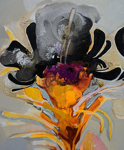 Dramatisch abstract bloemmotief door Victor Tkachenko
