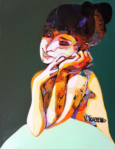 Levendig abstract portret door Victor Tkachenko