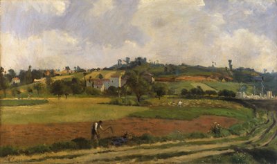 Landschap bij Pontoise, ca. 1877-85 (olieverf op doek) door Victor Vignon