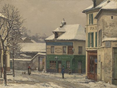 Sneeuweffect in de buitenwijken, c.1875-85 door Victor Vignon