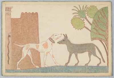De Hond en de Wolf, Illustratie voor Aesopus