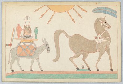 Het paard en de ezel, illustratie voor Aesopus