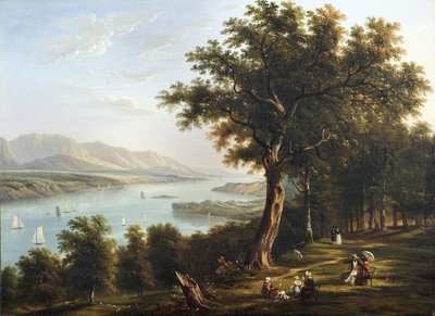 Uitzicht vanaf Hyde Park aan de Hudson River door Victor de Grailly