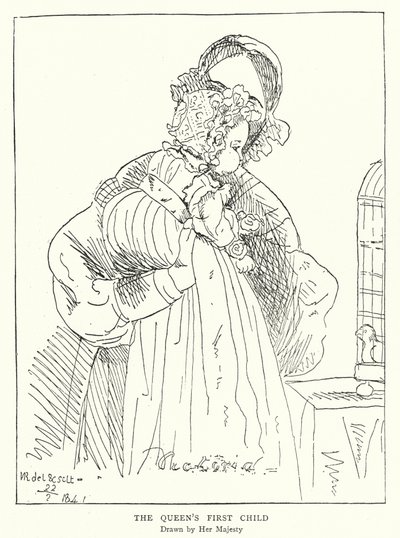 Eerste kind van koningin Victoria, getekend door Hare Majesteit door Victoria Queen