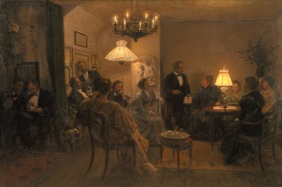 Een avondfeest in het huis van de kunstenaar door Viggo Johansen
