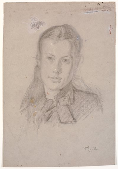 Portret van Martha Møller (gehuwd met Viggo Johansen 1880) door Viggo Johansen