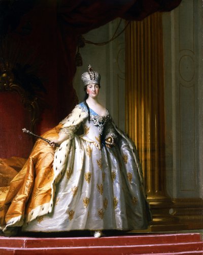 Portret van keizerin Catharina de Grote in haar kroningsgewaad door Vigilius Erichsen