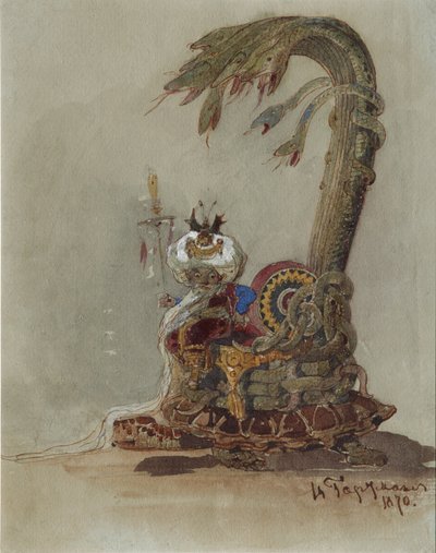 Decorontwerp voor de opera Ruslan en Lyudmila door M. Glinka door Viktor Alexandrovich Hartmann