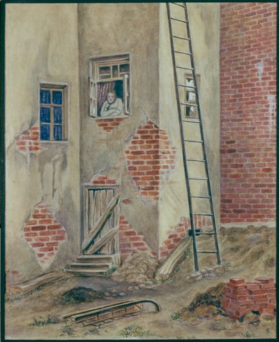Decorontwerp voor het toneelstuk De Onderwereld door M. Gorky, 1902 door Viktor Andreyevich Simov