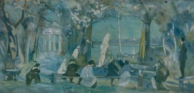 Toneelontwerp voor het stuk De Meeuw van A. Tsjechov, 1898 door Viktor Andreyevich Simov
