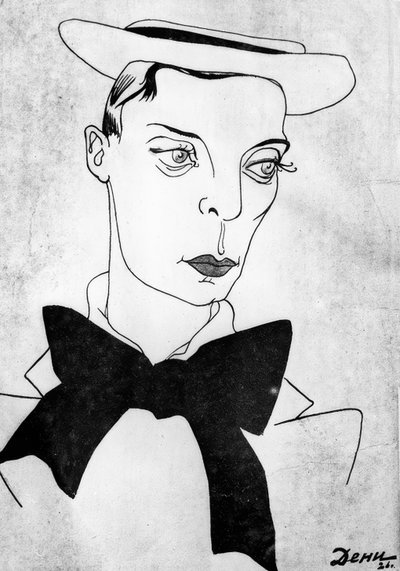 Karikatuur van Buster Keaton door Viktor Deni