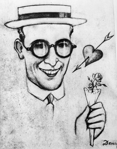 Karikatuur van Harold Lloyd door Viktor Deni