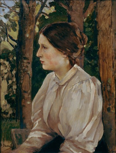 Portret van Tatyana Viktorovna Vasnetsova, de dochter van de kunstenaar door Viktor Mikhaylovich Vasnetsov