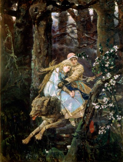 Tsarevitsj Ivan rijdt op de Grijze Wolf, 1889 door Viktor Mikhaylovich Vasnetsov