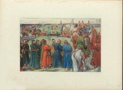 Tsaren Alexei Mikhailovich rijden naar de jacht, 1896 door Viktor Mikhaylovich Vasnetsov