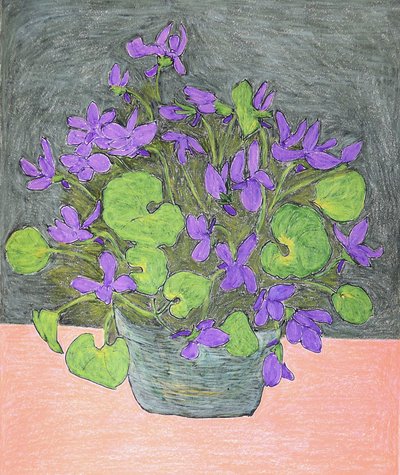 Paarse viooltjes in pot door Viktoriia Saunina