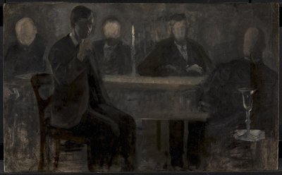 Vijf portretten. Studie voor schilderij in Thielska Galleriet, Stockholm door Vilhelm Hammershøi