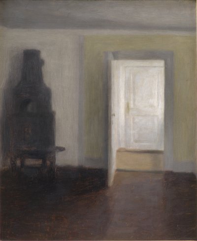 Interieur. Een oude kachel door Vilhelm Hammershøi