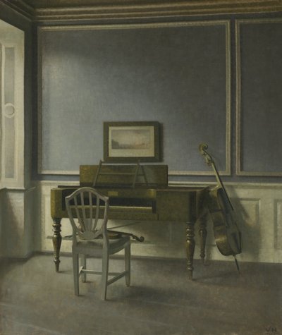 Interieur. De Muziekkamer, Strandgade 30 door Vilhelm Hammershøi