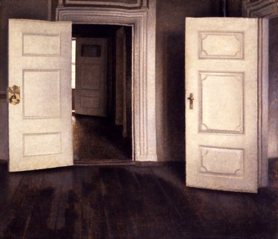 Open Deuren door Vilhelm Hammershøi