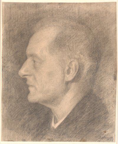 Portret van Alfred Bramsen, profiel enz. door Vilhelm Hammershøi