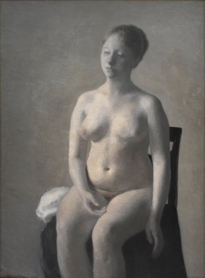 Zittende vrouwelijke naakt, 1889 door Vilhelm Hammershøi