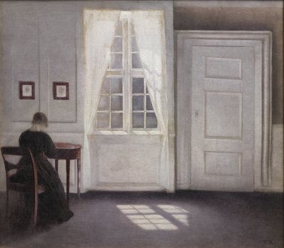 Kamer in Strandgade met zonneschijn op de vloer door Vilhelm Hammershøi
