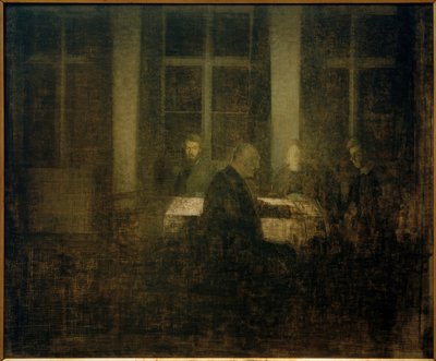 Avond in de kamer door Vilhelm Hammershoi