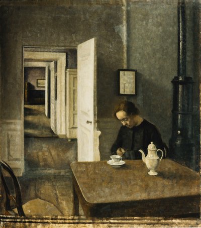 Een interieur, Strandgade 25, 1915 door Vilhelm Hammershoi