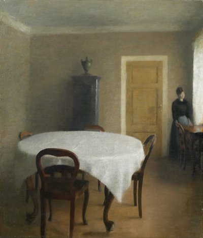 Interieur, de eetkamer in Hammershøi