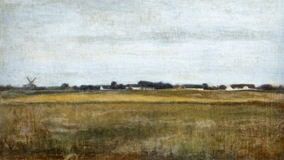 Landschap van Virum bij Frederiksdal, zomer door Vilhelm Hammershoi