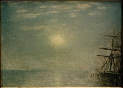Zon boven de zee door Vilhelm Hammershoi
