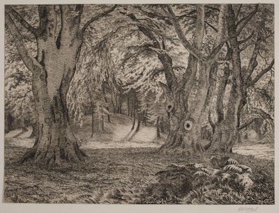 Het binnenste van een bos door Vilhelm Kyhn